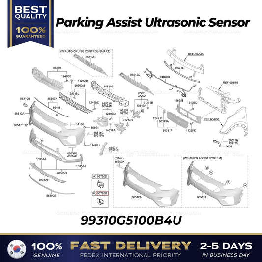 Genuine Parking Assist Ultrasonic Sensor 99310G5100B4U for Kia Niro Hybrid