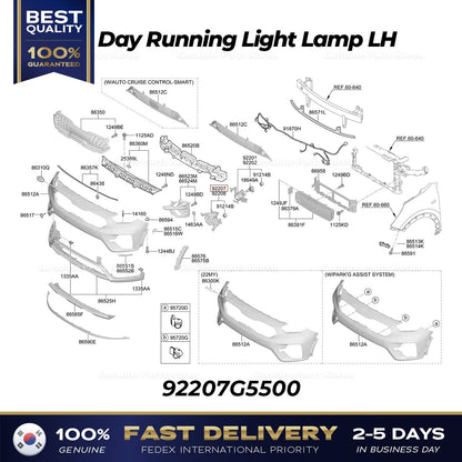 Genuine Day Running Light Lamp LH 92207G5500 for Kia Niro