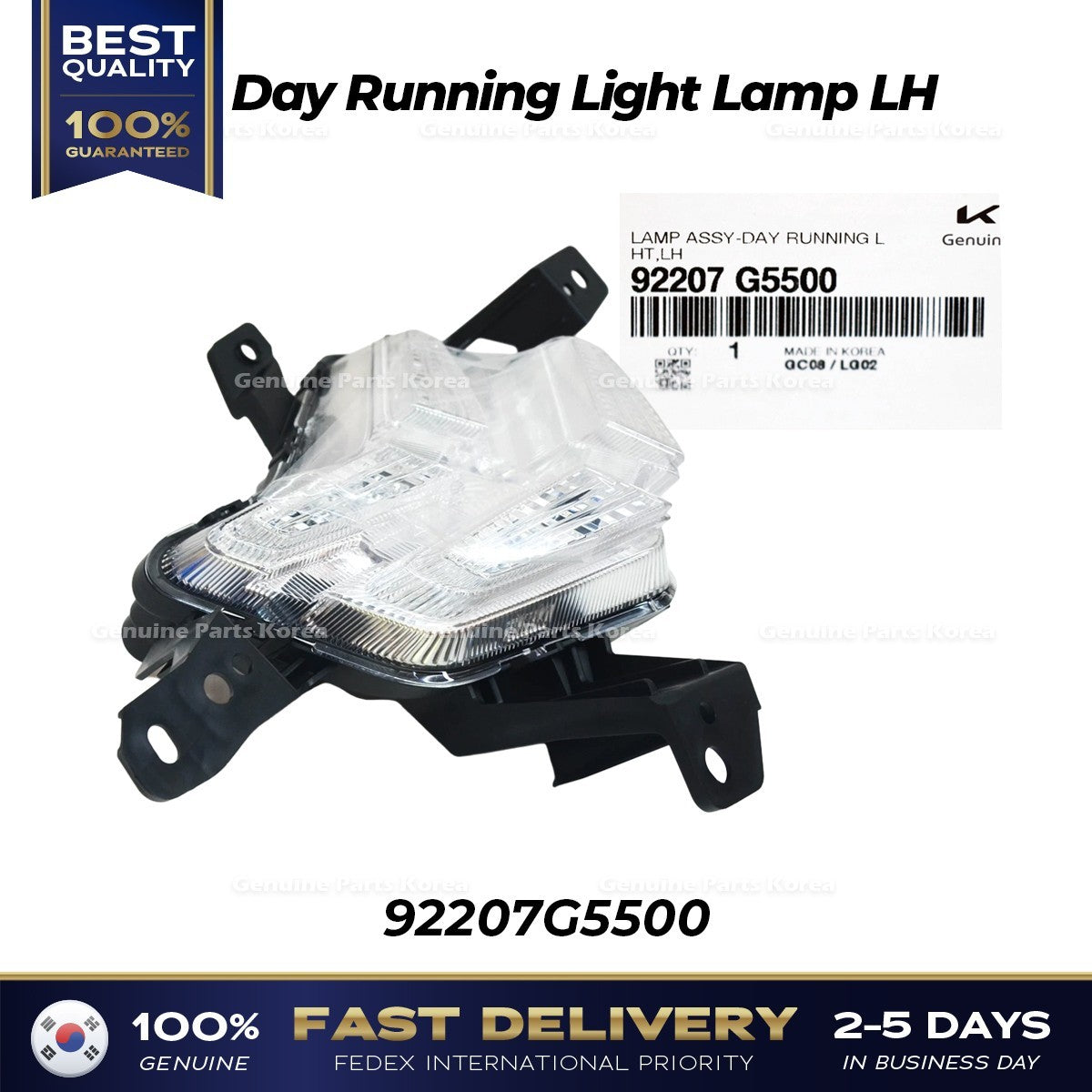 Genuine Day Running Light Lamp LH 92207G5500 for Kia Niro