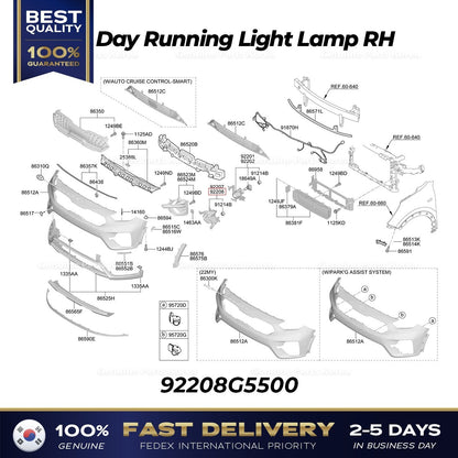 Genuine Day Running Light Lamp RH 92208G5500 for Kia Niro
