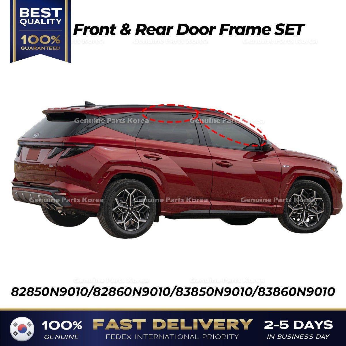 Genuine Front & Rear Door Frame SET for Hyundai Tucson