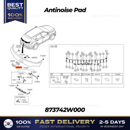 Genuine Antinoise Pad 873742W000 for Hyundai Santa Fe