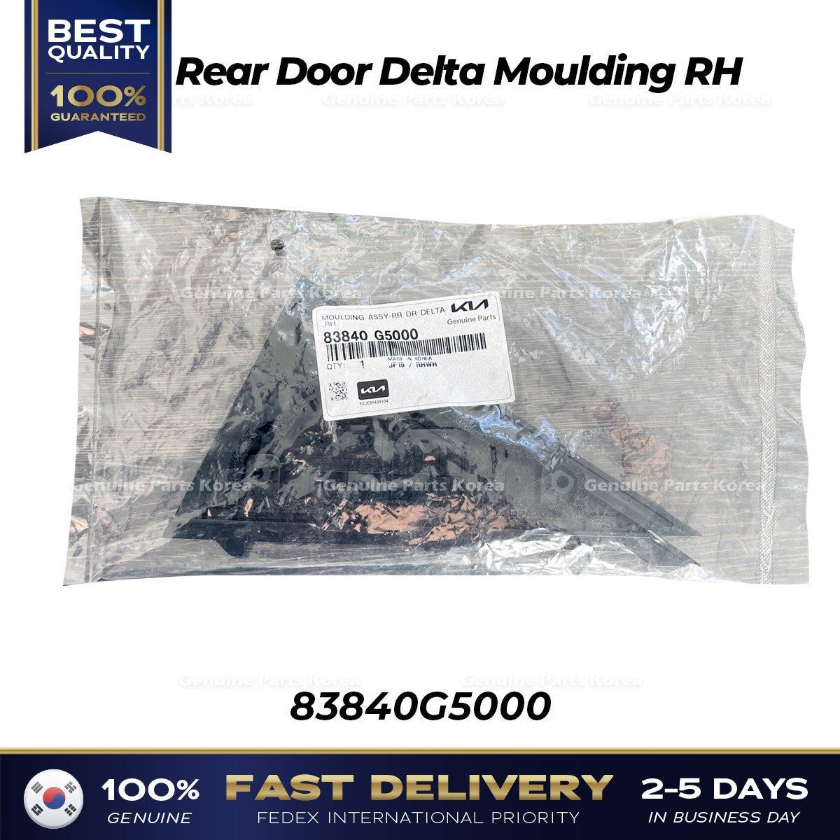 Genuine Rear Door Delta Moulding RH 83840G5000 for Kia Niro