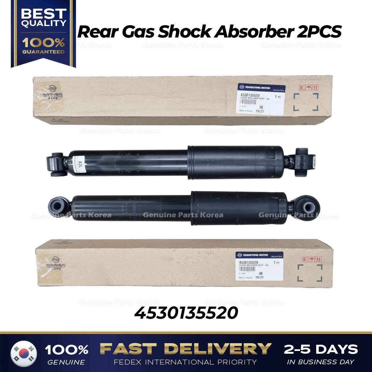 Genuine Rear Gas Shock Absorber 2PCS 4530135520 for Ssangyong Tivoli