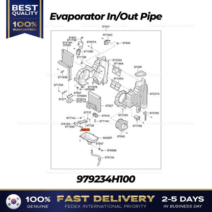 Genuine Evaporator In/Out Pipe 979234H100 for Hyundai Grand Starex