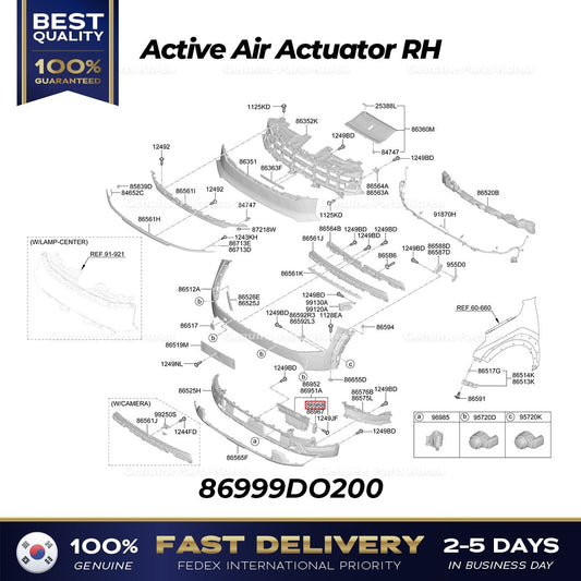Genuine Active Air Actuator RH 86999DO200 for Kia EV9