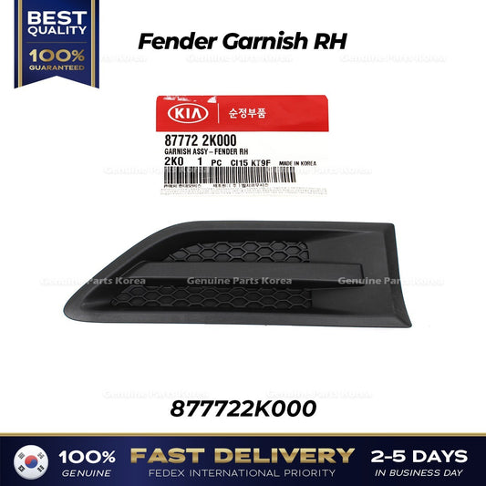 Genuine Fender Garnish RH 877722K000 for Kia Soul
