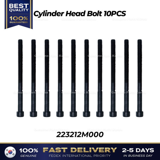 Genuine Cylinder Head Bolt 10PCS 223212M000 for Hyundai Elantra Kona Kia Rio