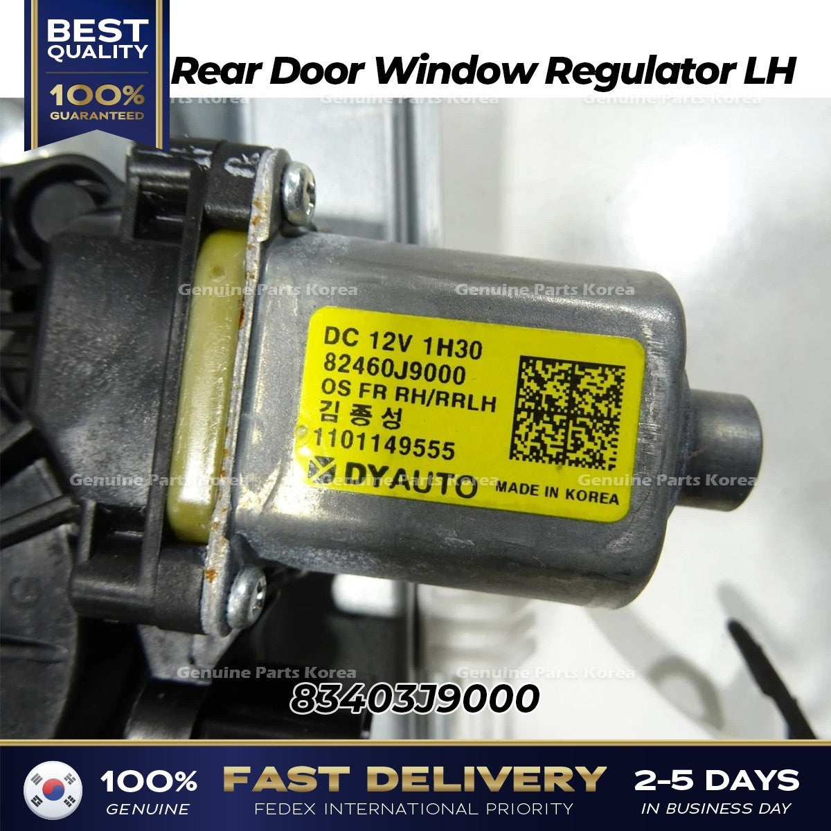 Genuine Rear Door Window Regulator LH 83403J9000 for Hyundai Kona
