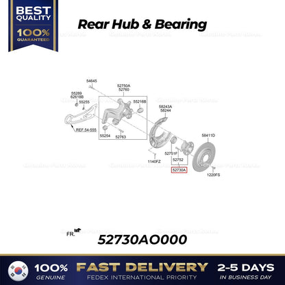 Genuine Rear Hub & Bearing 52730AO000 for Hyundai Kona Electric Kia Niro EV