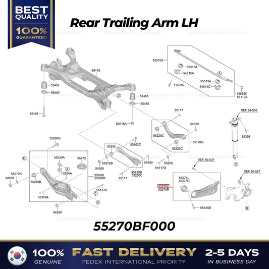 Genuine Rear Trailing Arm LH 55270BF000 for Hyundai Kona Electric