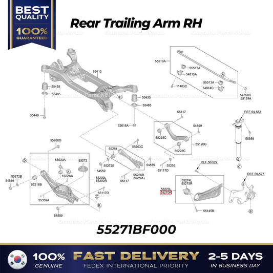 Genuine Rear Trailing Arm RH 55271BF000 for Hyundai Kona Electric
