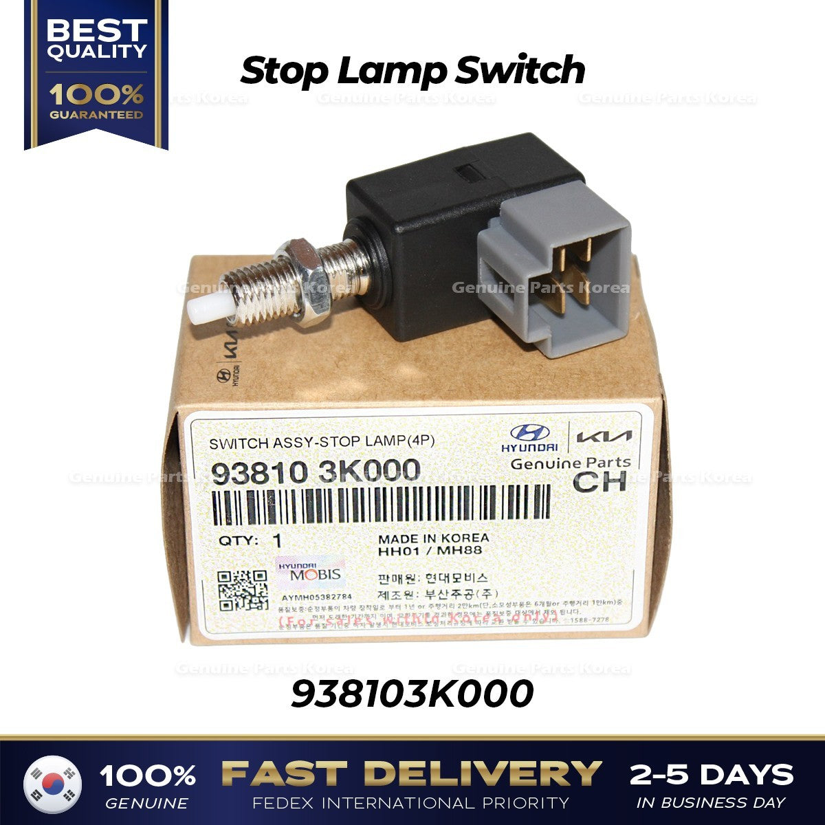 Genuine Stop Lamp Switch 938103K000 for Hyundai Accent Elantra Kia Forte