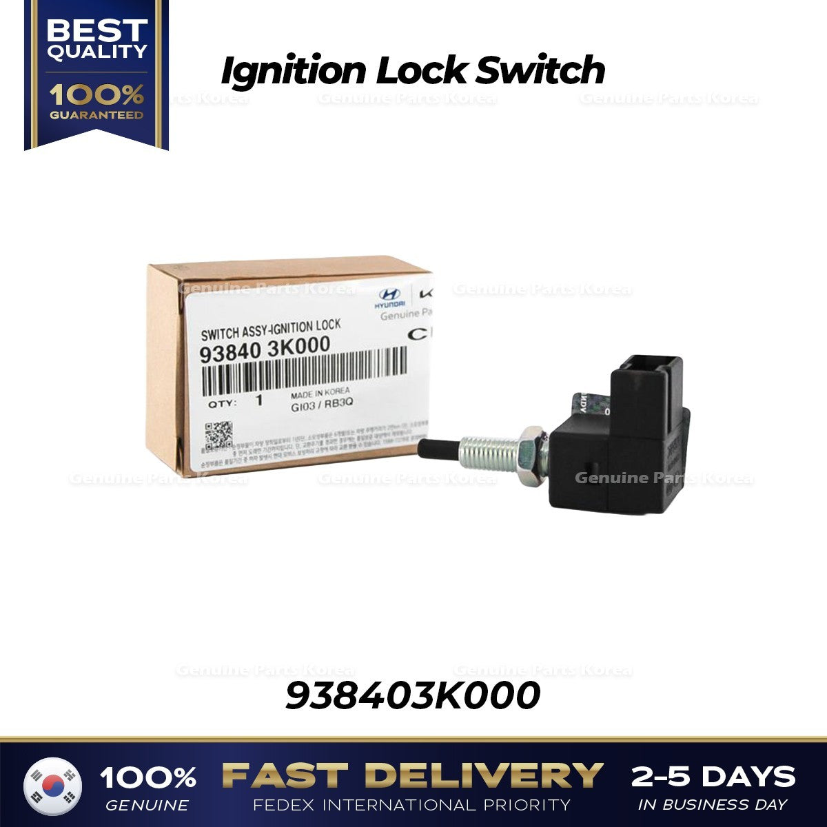 Genuine Ignition Lock Switch 938403K000 for Hyundai Elantra Sonata Kia Forte