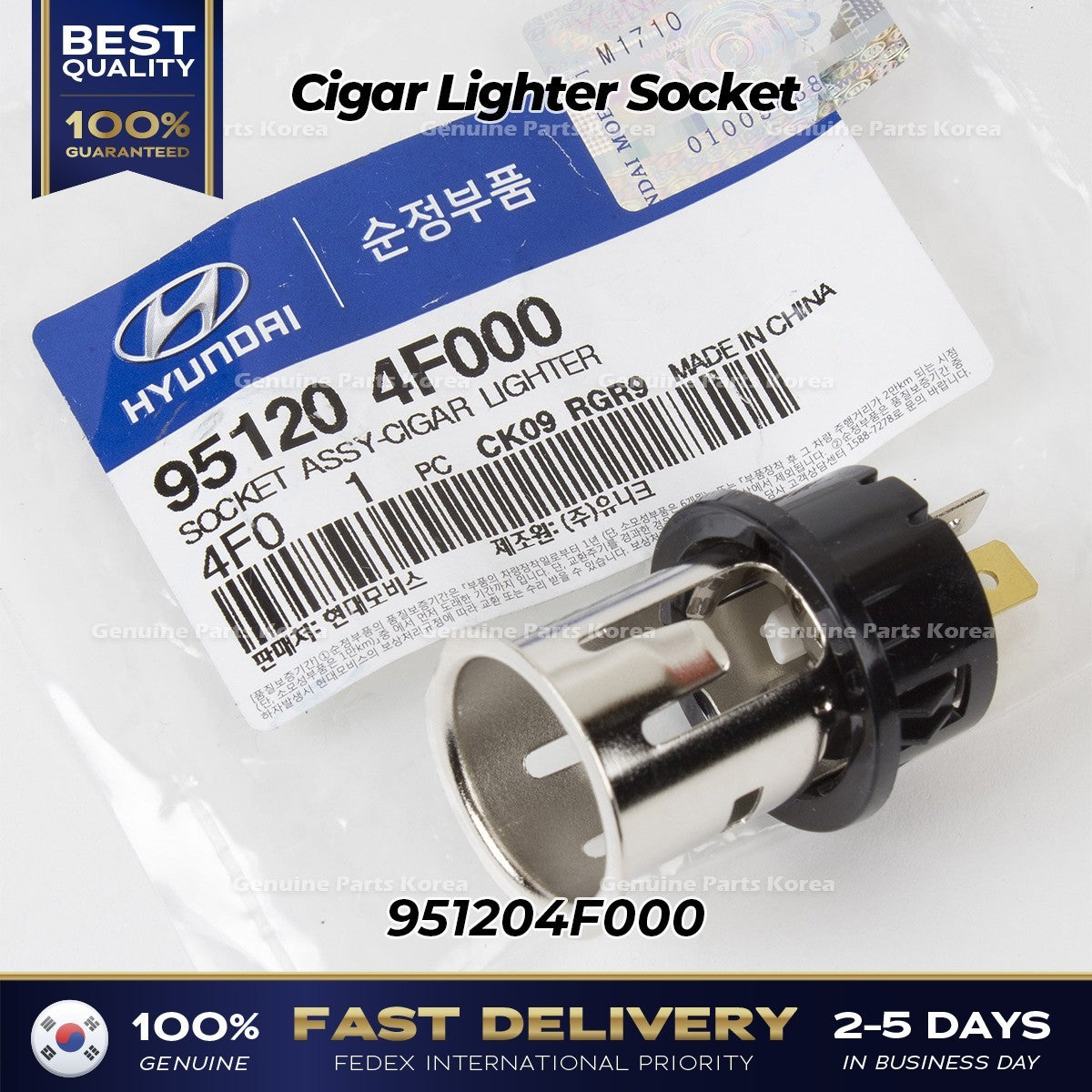 Genuine Cigar Lighter Socket 951204F000 for Hyundai Elantra Veloster