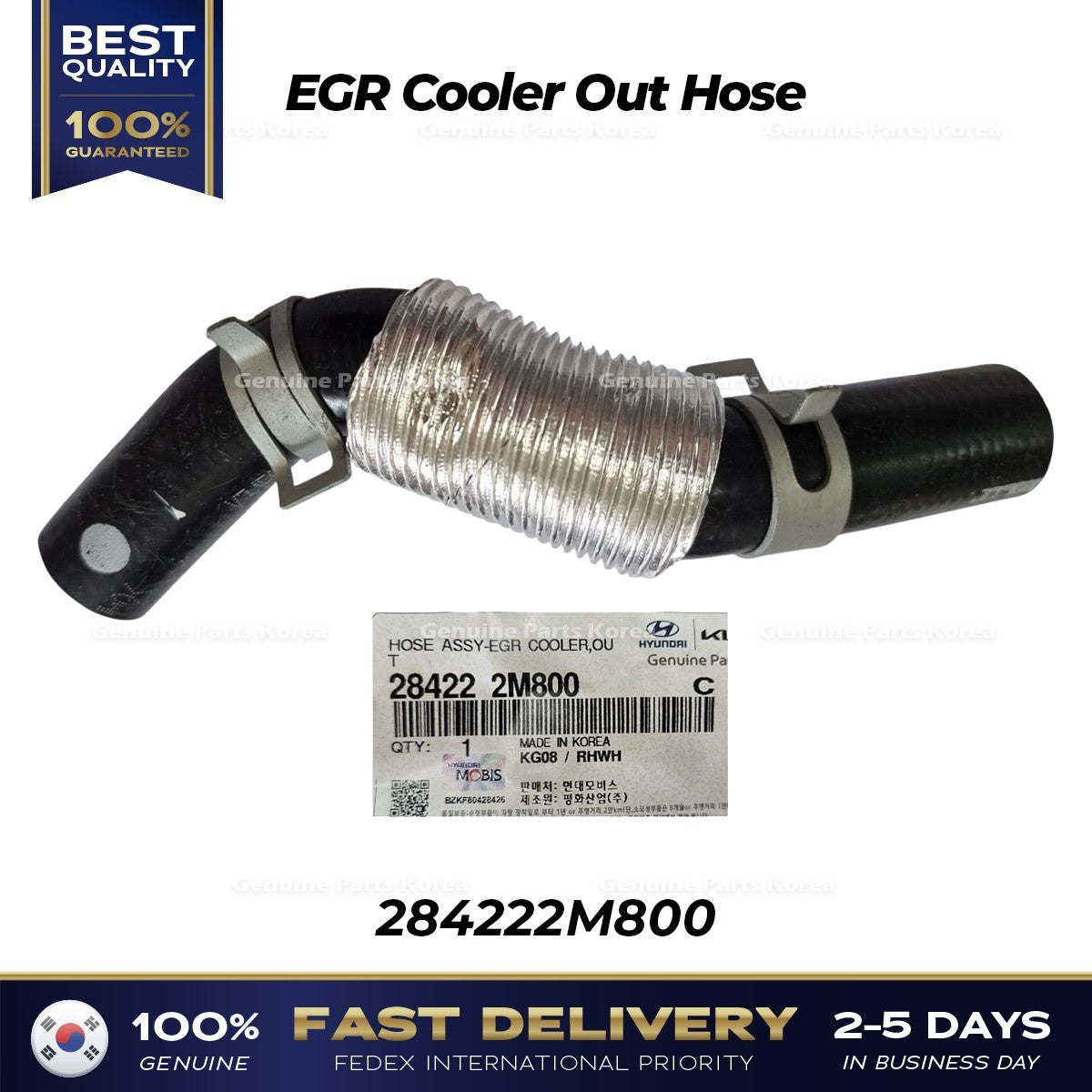 Genuine EGR Cooler Out Hose 284222M800 for Hyundai Sonata Tucson Kia K5