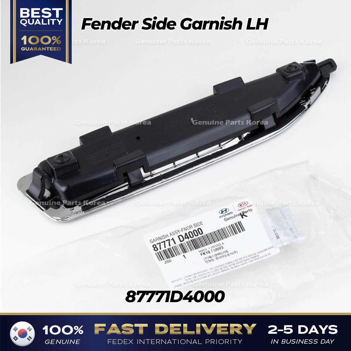 Genuine Fender Side Garnish LH 87771D4000 for Kia Optima