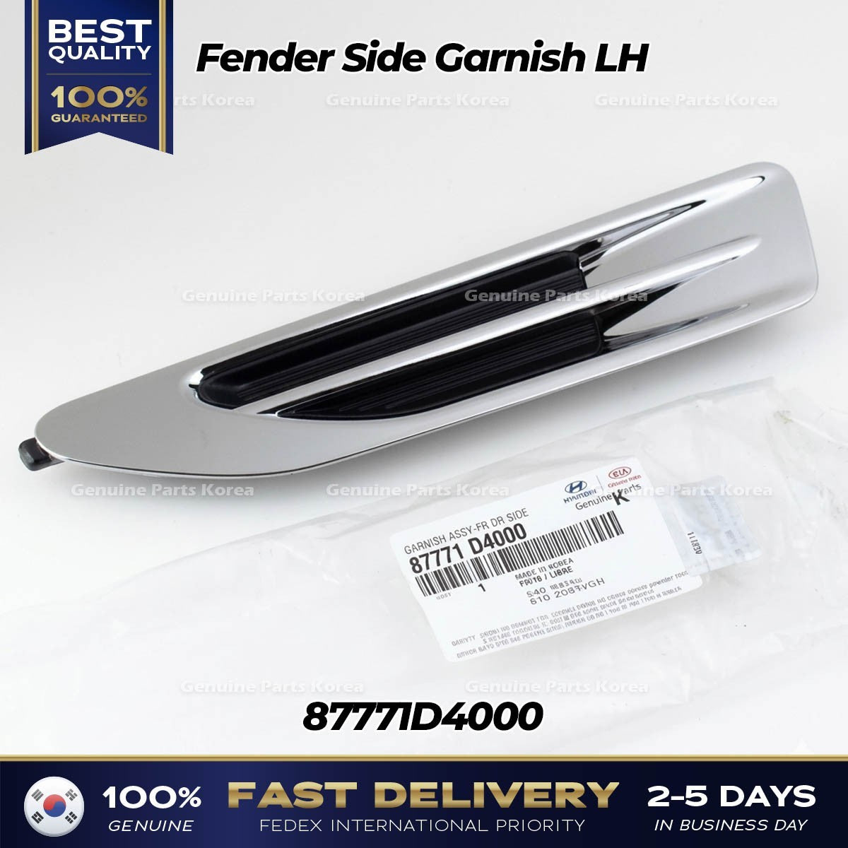 Genuine Fender Side Garnish LH 87771D4000 for Kia Optima