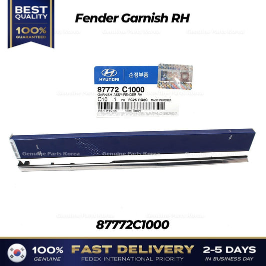 Genuine Fender Garnish RH 87772C1000 for Hyundai Sonata