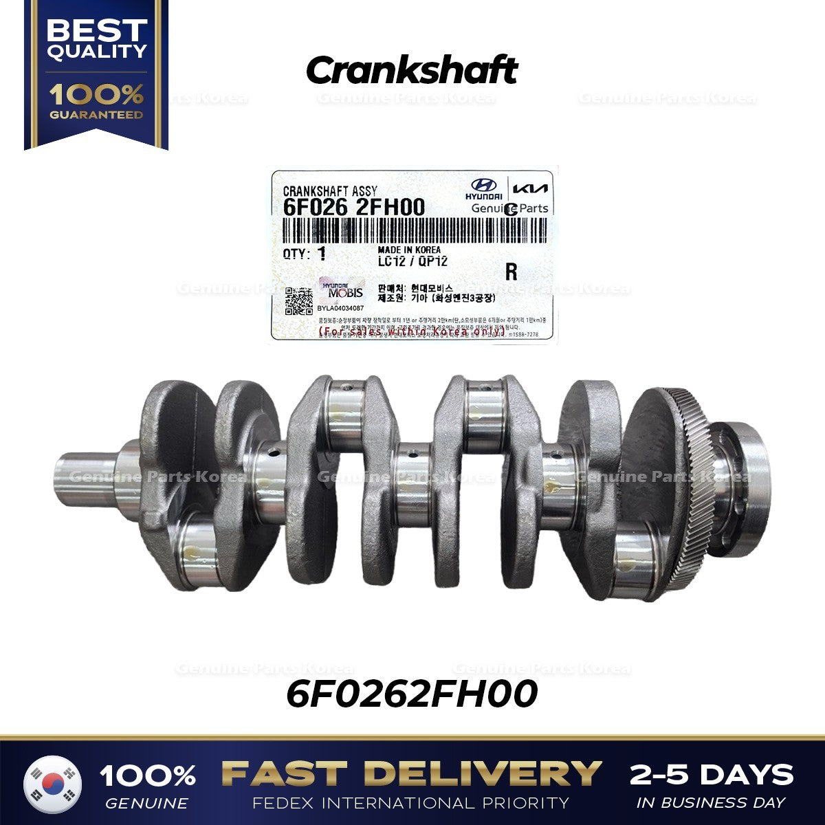 Genuine Crankshaft 6F0262FH00 for Kia Sorento