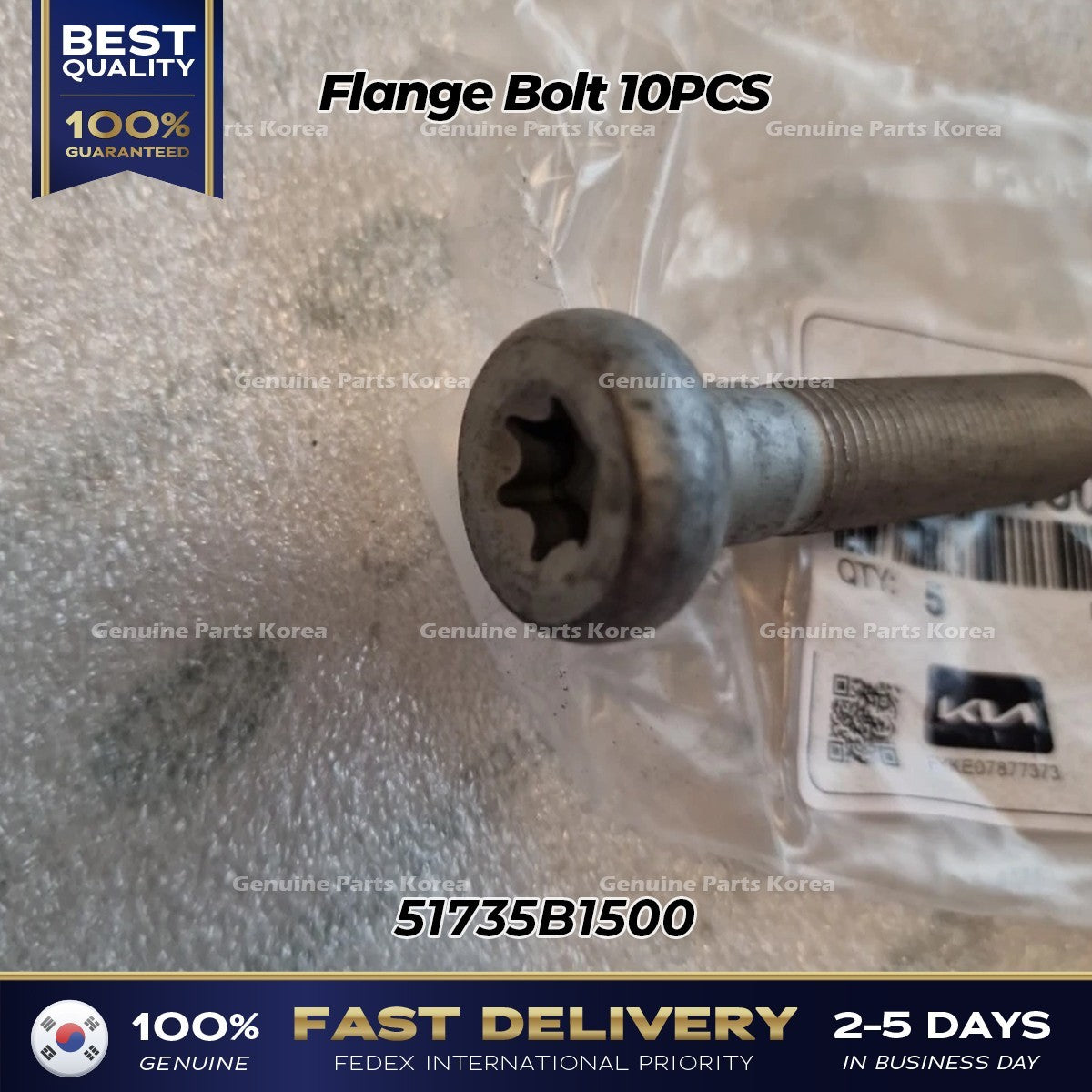 Genuine Flange Bolt 10PCS 51735B1500 for Hyundai Kia