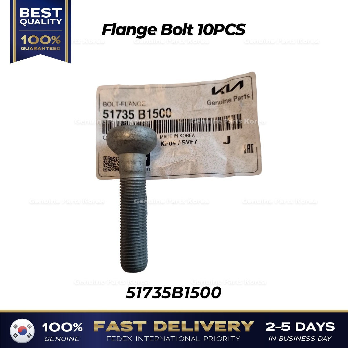 Genuine Flange Bolt 10PCS 51735B1500 for Hyundai Kia