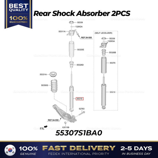 Genuine Rear Shock Absorber 2PCS 55307S1BA0 for Hyundai Santa Fe