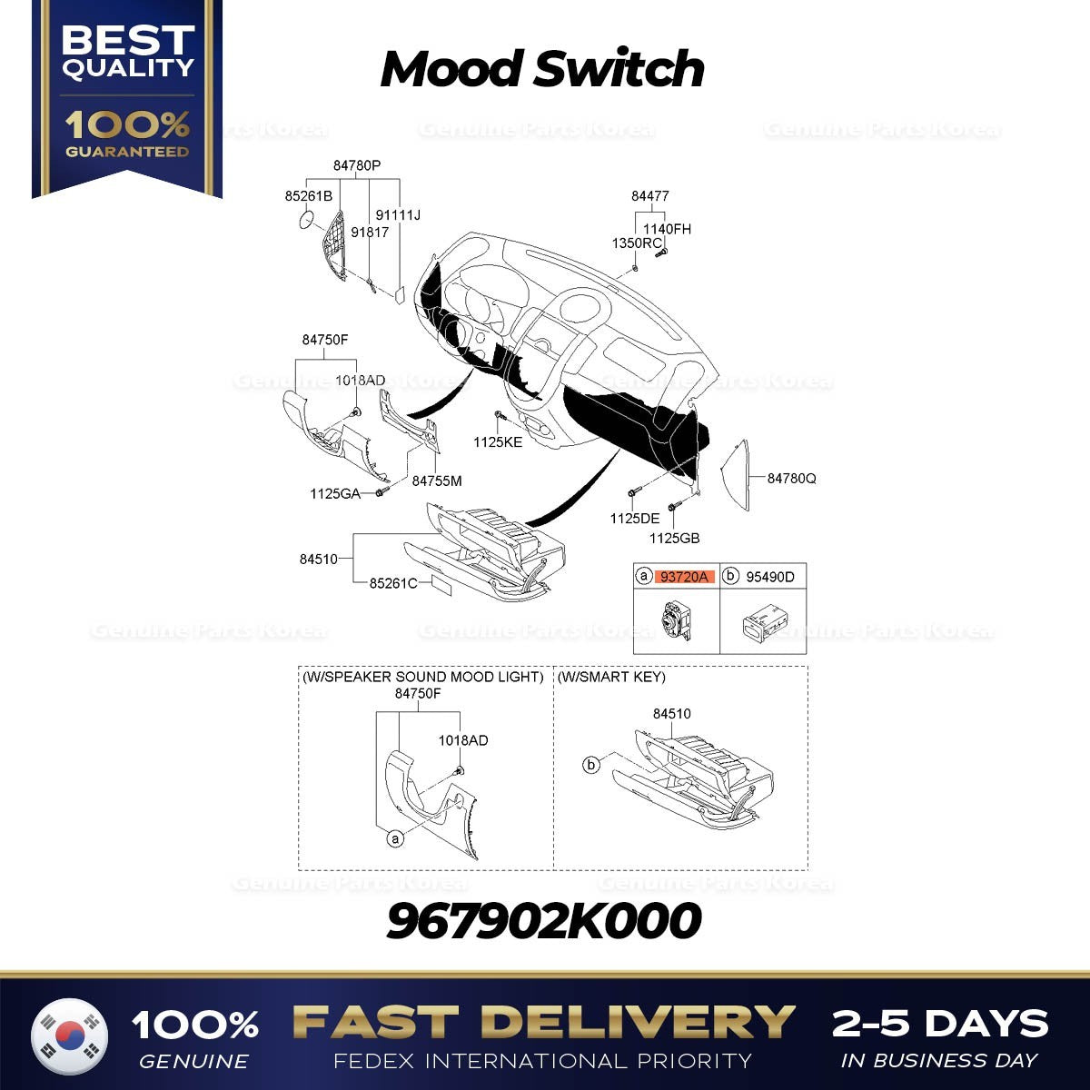 Genuine Mood Switch 967902K000 for Kia Soul
