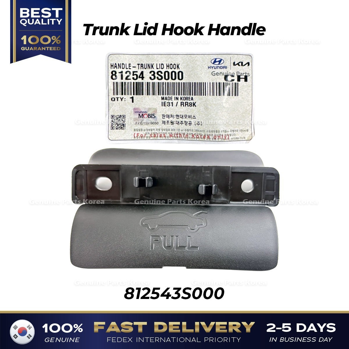 Genuine Trunk Lid Hook Handle 812543S000 for Hyundai Azera Elantra Kia Forte