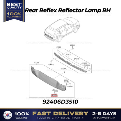 Genuine Rear Reflex Reflector Lamp RH 92406D3510 for Hyundai Tucson