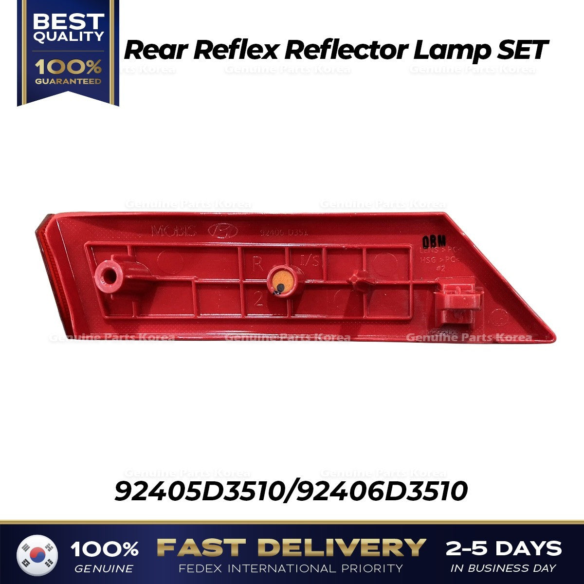 Genuine Rear Reflex Reflector Lamp SET 92405D3510 92406D3510 for Tucson