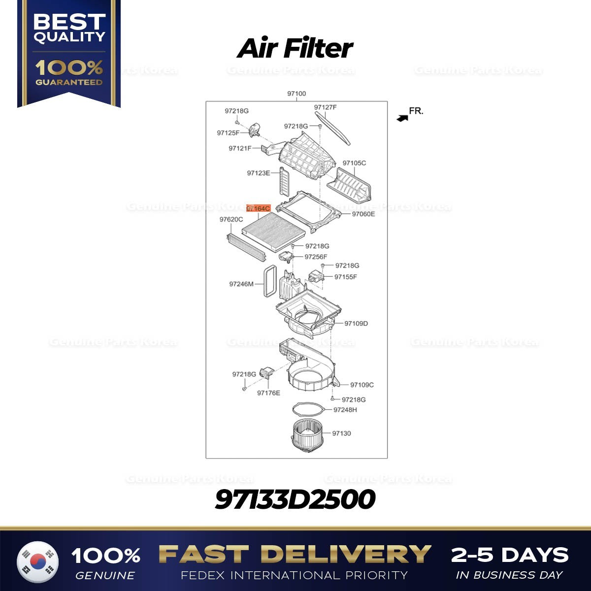 Genuine Air Filter 97133D2500 for Hyundai Genesis G80