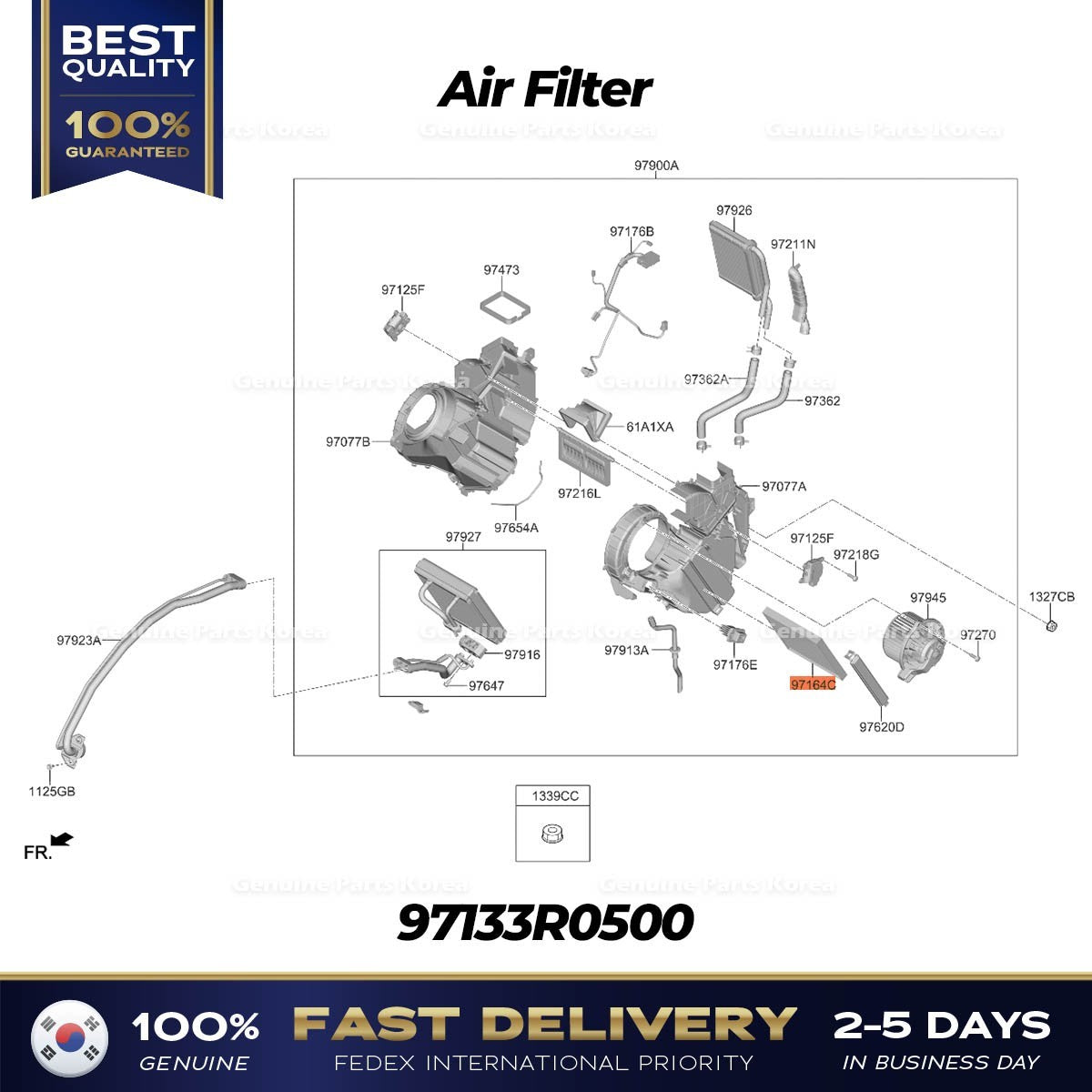 Genuine Air Filter 97133R0500 for Kia Carnival
