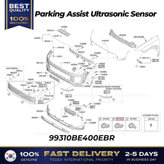Genuine Parking Assist Ultrasonic Sensor 99310BE400EBR for Hyundai Ioniq 9