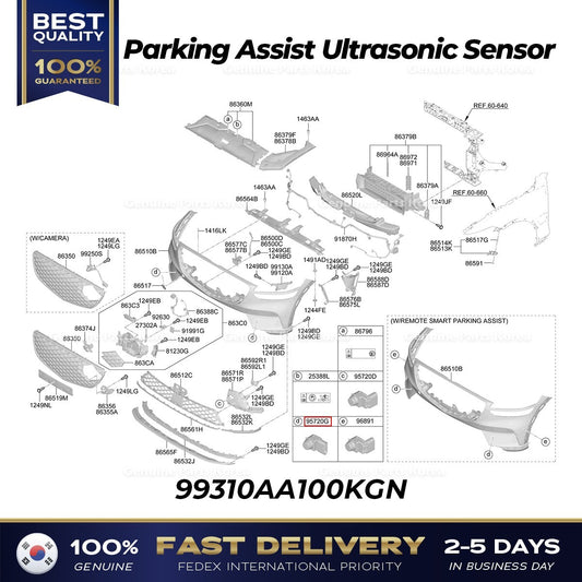 Genuine Parking Assist Ultrasonic Sensor 99310AA100KGN for GV70 Electric