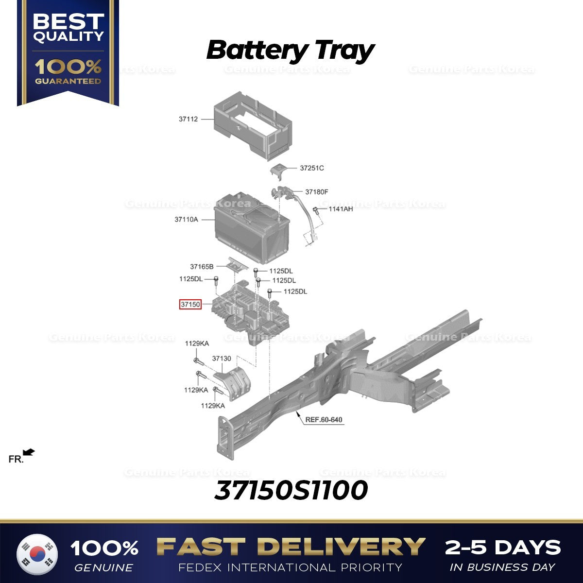 Genuine Battery Tray 37150S1100 for Hyundai Santa Fe