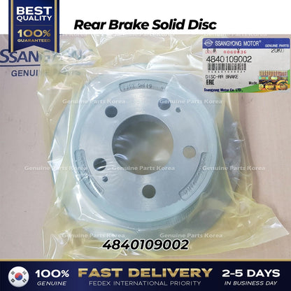 Genuine Rear Brake Solid Disc 4840109002 for Ssangyong Korando Sports