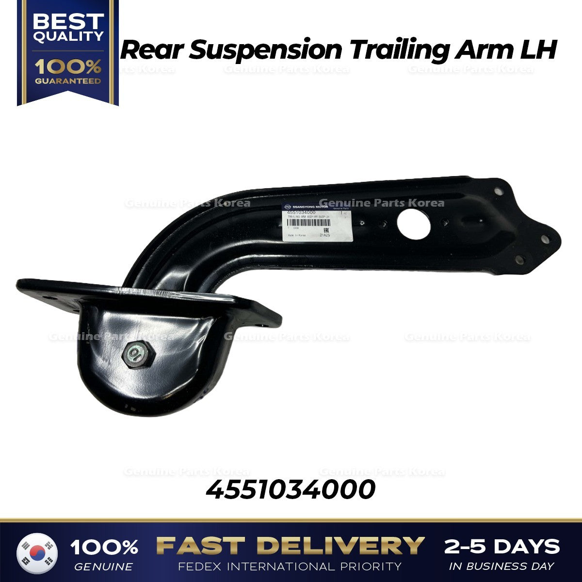 Genuine Rear Suspension Trailing Arm LH 4551034000 for Ssangyong Korando C