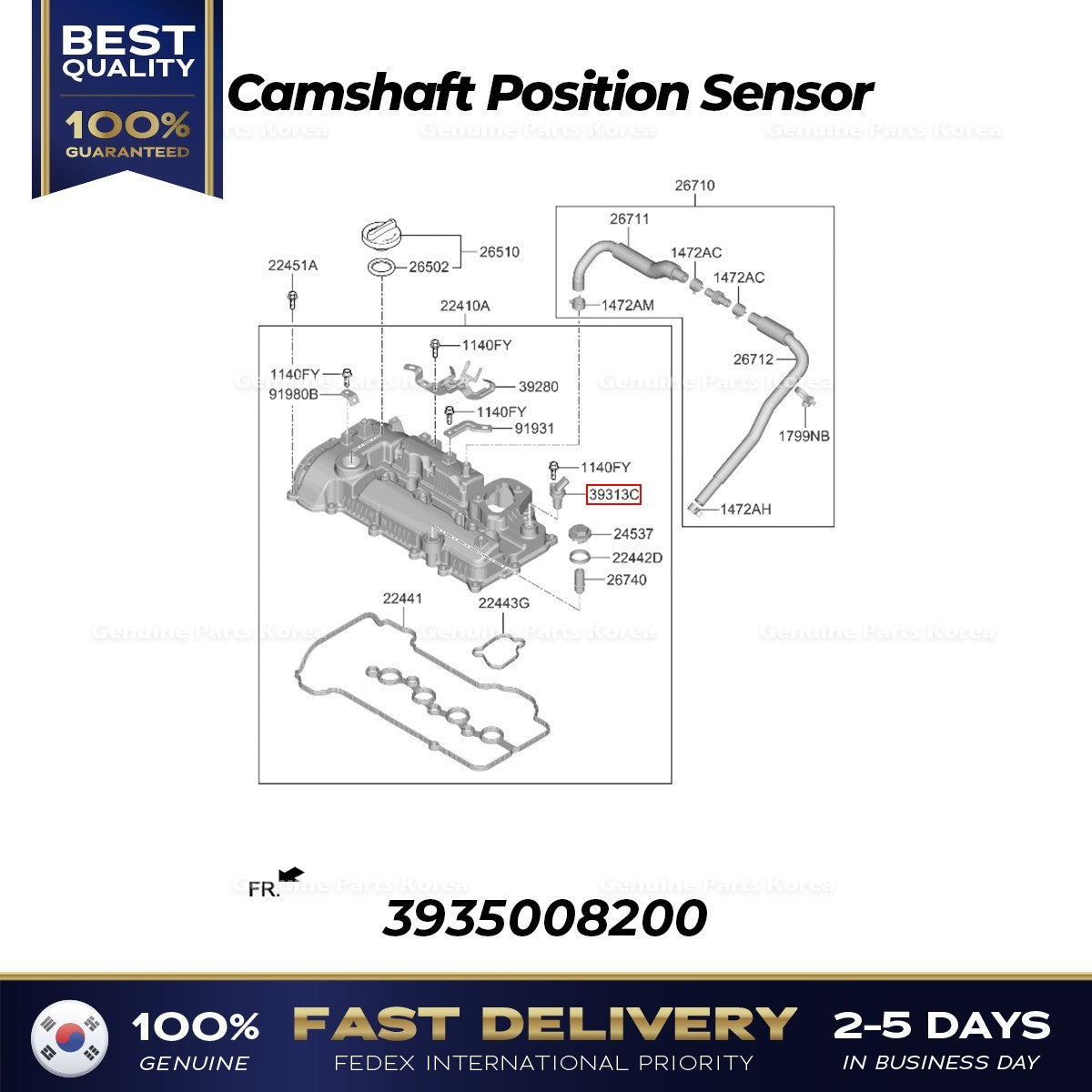 Genuine Camshaft Position Sensor 3935008200 for Kia Niro