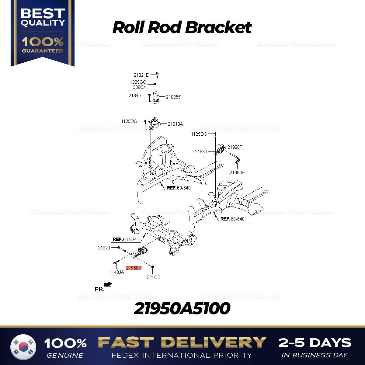 Genuine Roll Rod Bracket 21950A5100 for Hyundai Elantra
