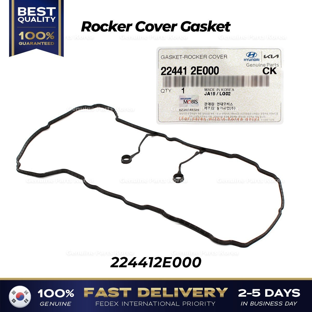 Genuine Rocker Cover Gasket 224412E000 for Hyundai Elantra Kia Forte