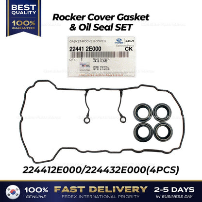 Genuine Rocker Cover Gasket & Oil Seal SET 224412E000 for Hyundai Elantra
