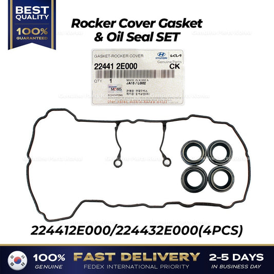 Genuine Rocker Cover Gasket & Oil Seal SET 224412E000 for Hyundai Elantra