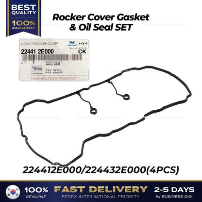 Genuine Rocker Cover Gasket & Oil Seal SET 224412E000 for Hyundai Elantra