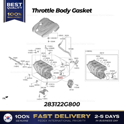Genuine Throttle Body Gasket 283122G800 for Hyundai Sonata Hybrid