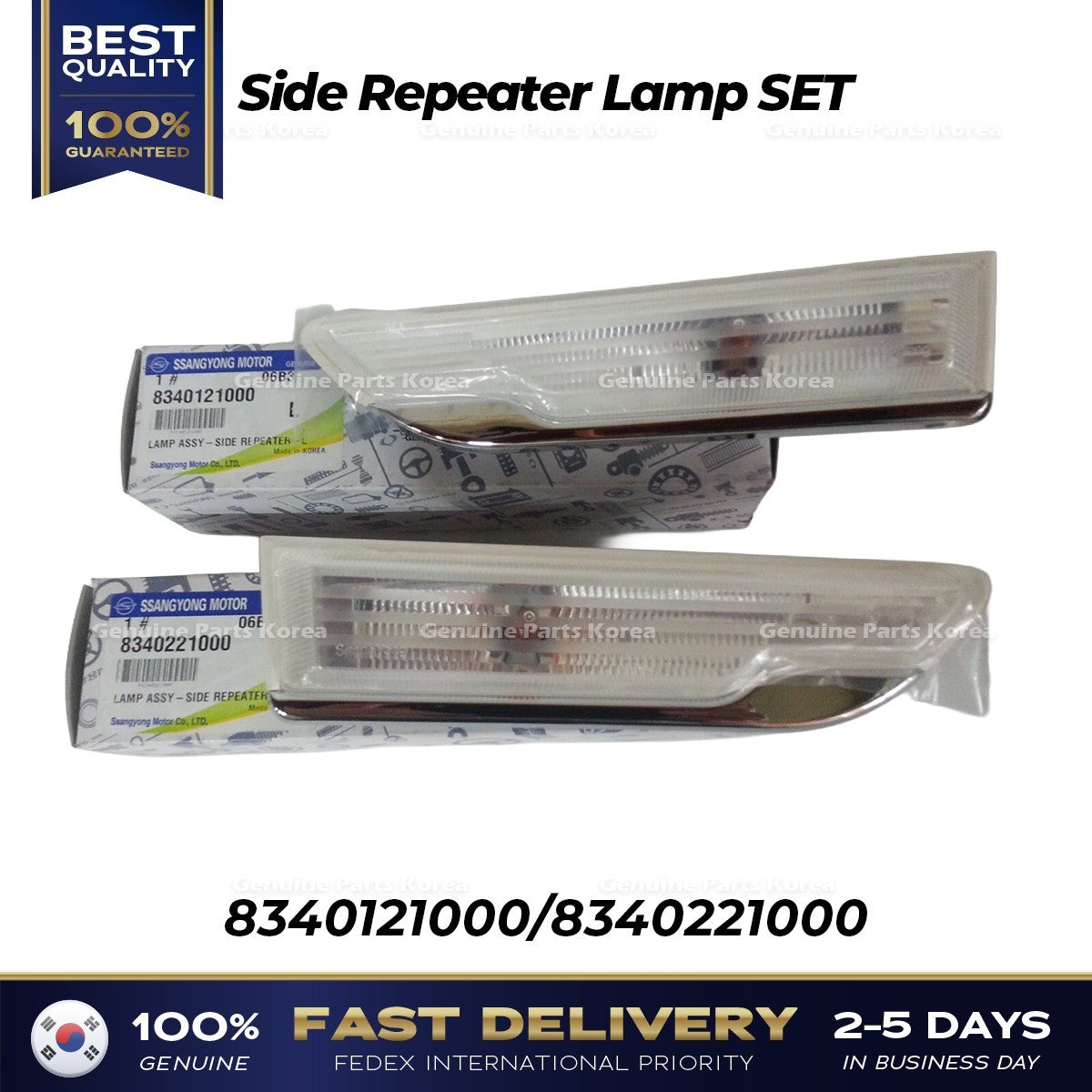Genuine Side Repeater Lamp SET 8340121000 8340221000 for Korando Turismo