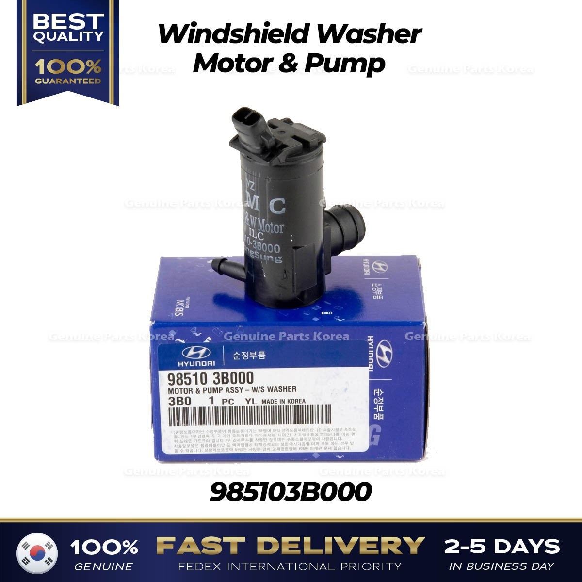 Genuine Windshield Washer Motor & Pump 985103B000 for Hyundai Accent