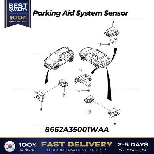 Genuine Parking Aid System Sensor 8662A35001WAA for Ssangyong Tivoli