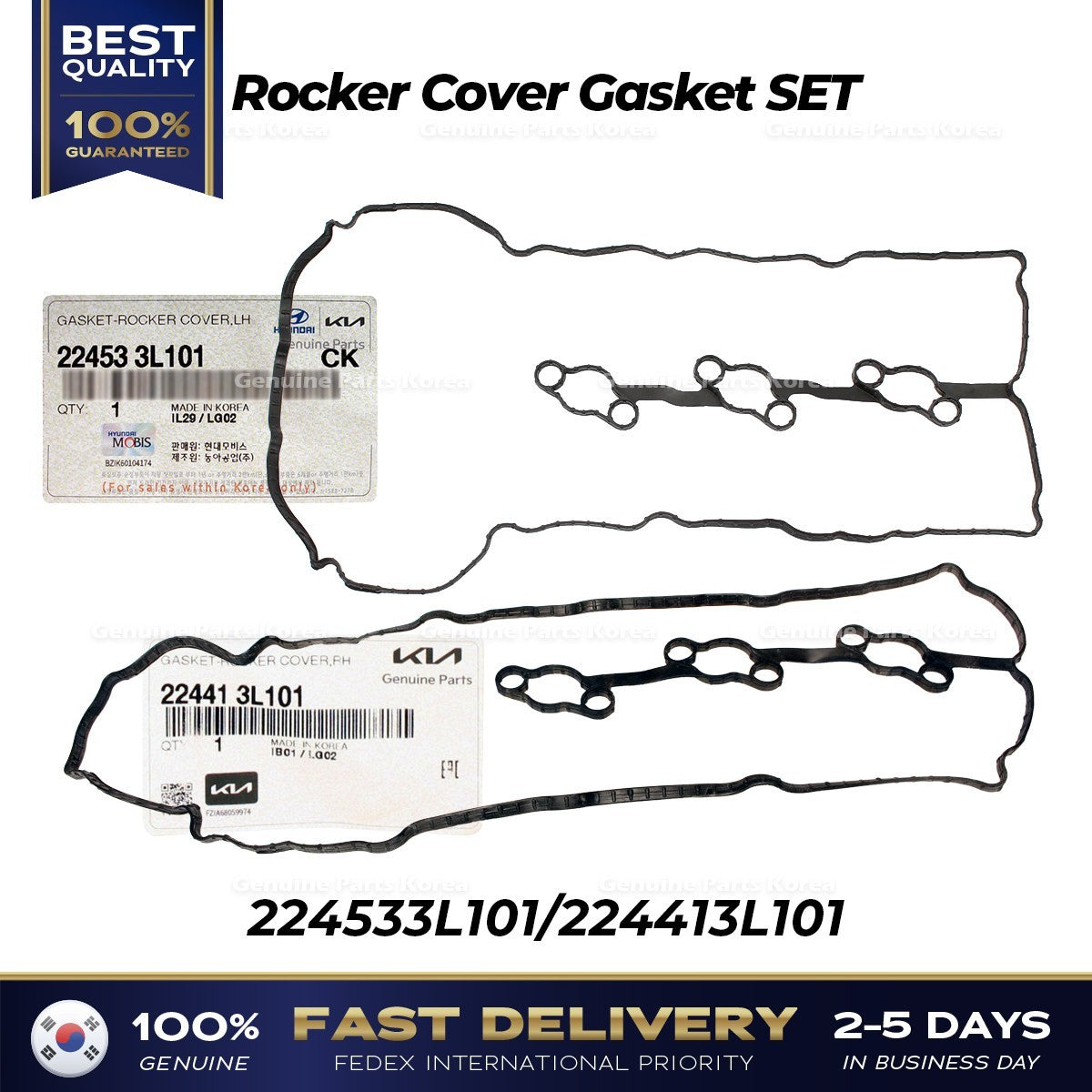 Genuine Rocker Cover Gasket SET 224533L101 224413L101 for Hyundai Genesis Kia