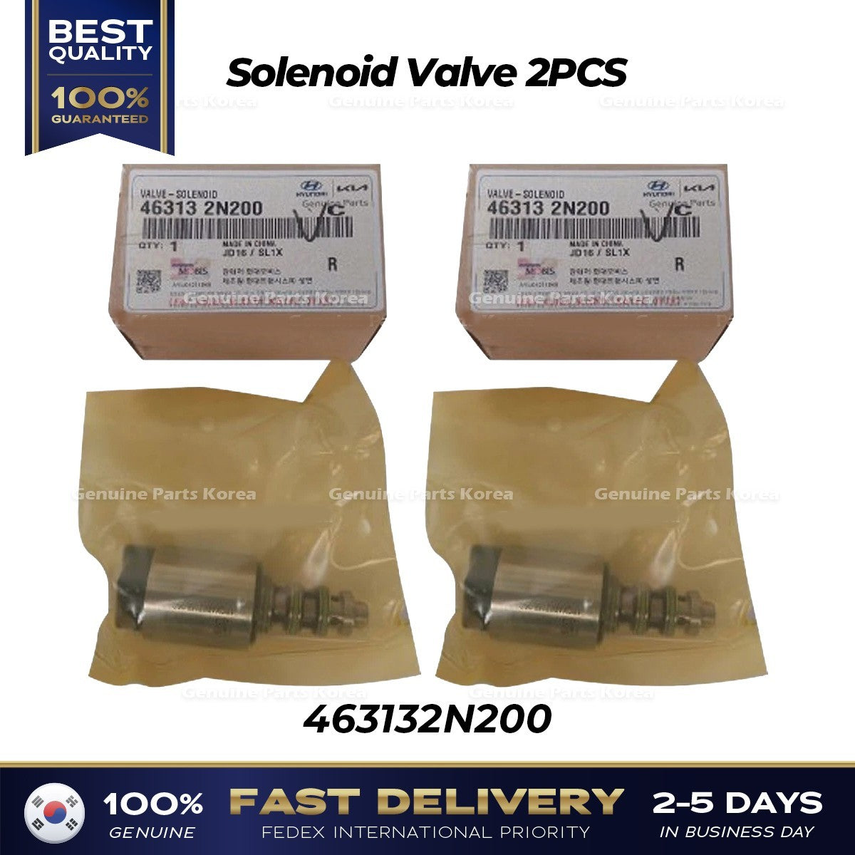 Genuine Solenoid Valve 2PCS 463132N200 for Hyundai Elantra N Kona N Kia K5